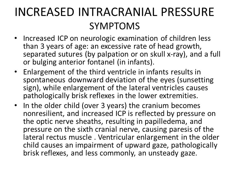 Causes and consequences of increased intracranial pressure